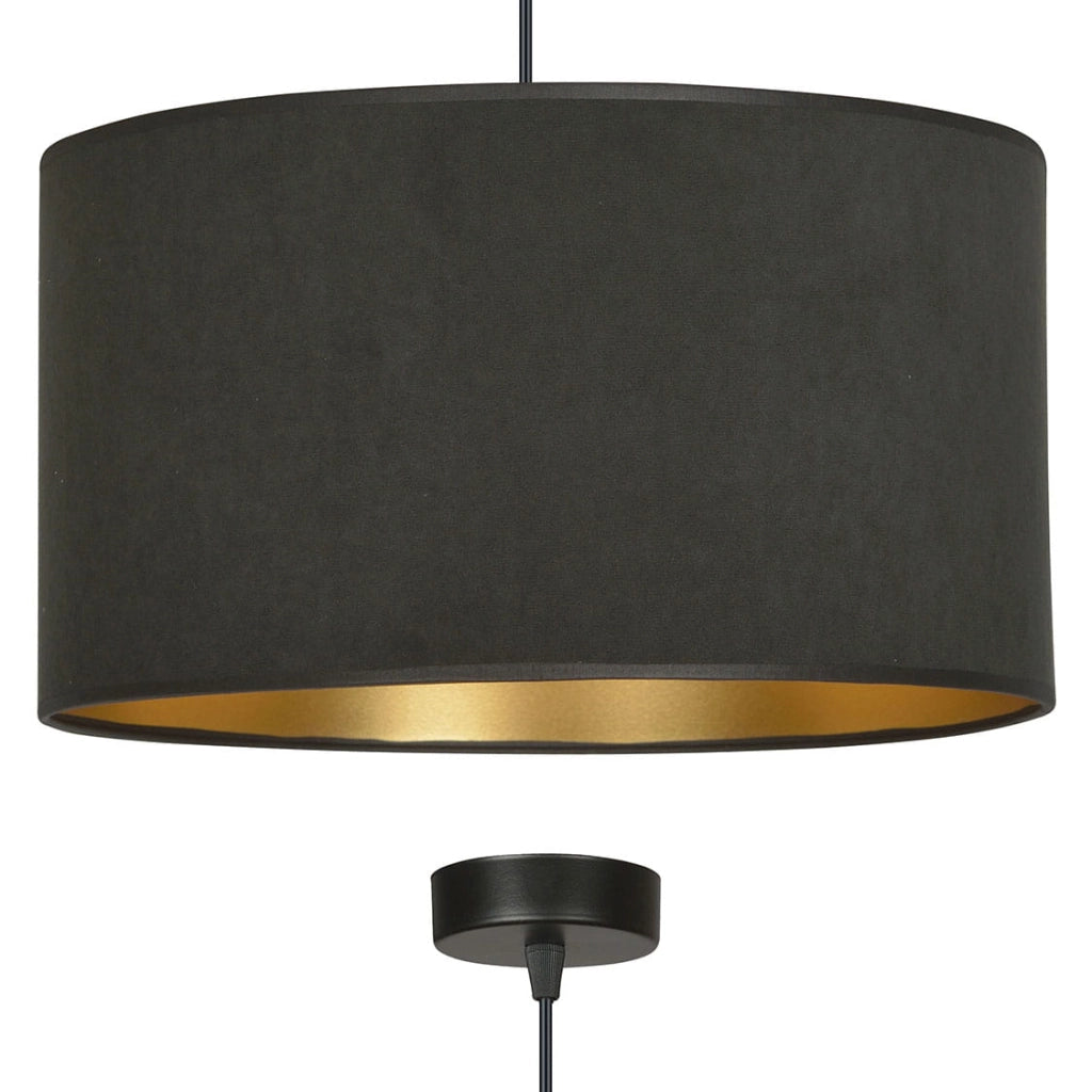 Lampada a sospensione Emibig Hilde nera oro Ø35 E27