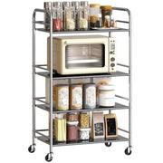 Carrello per cucina con 4 piani e ripiani regolabili ¨C Minimal ¨C Argento 60x35x100 cm