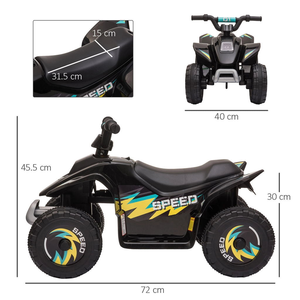 QUAD PER BAMBINI ELETTRICO CON BATTERIA RICARICABILE 6V NERO