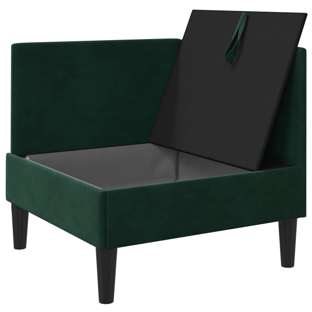 Divano con Stoccaggio Verde Scuro Velluto 42027079