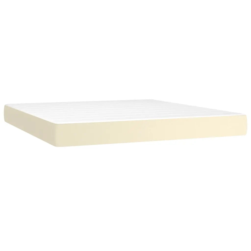 Giroletto a Molle con Materasso e LED Crema 180x200 cm 3135839