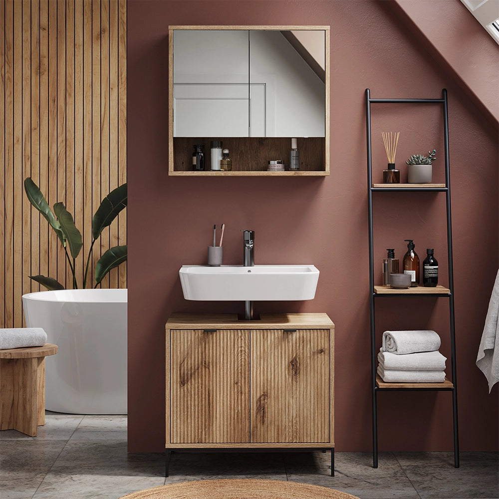Vicco Set di mobili da bagno Quercia vichinga 2 parti