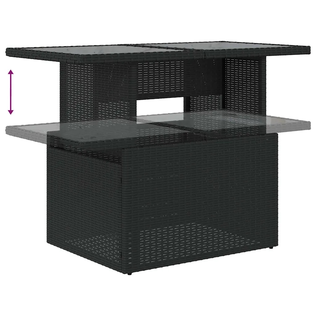 Set Divani da Giardino 5 pz con Cuscini in Polyrattan Nero 3326556