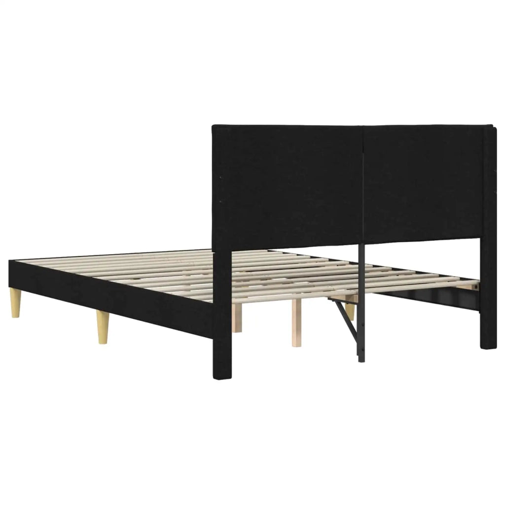 Struttura del letto con testiera-Giroletto Nero 160 x 200 cm Tessuto 396205