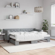 Divano Letto Estraibile Materassi Grigio Chiaro 80x200 Tessuto 3197439