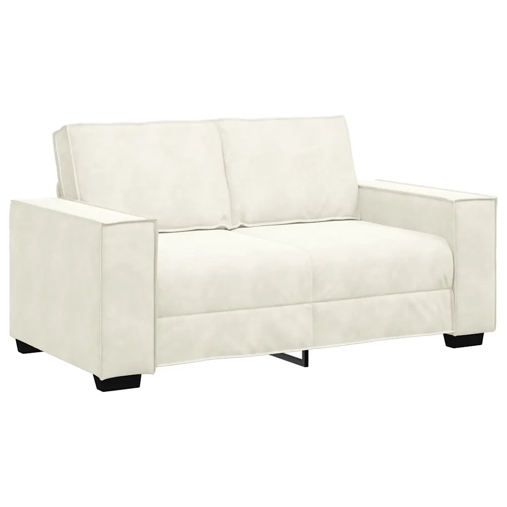 Set di Divani 2 pz con Cuscini Crema in Velluto 3324708