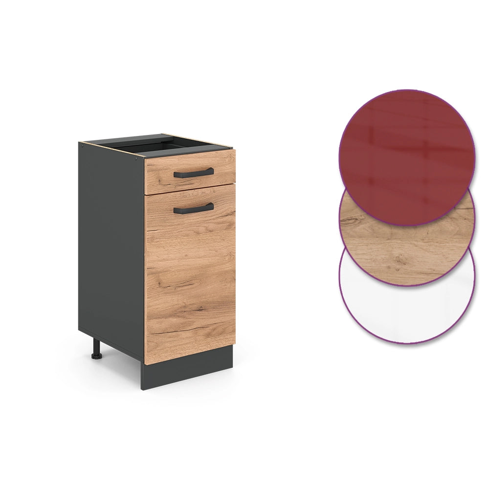 Vicco Mobiletto base per cucina Quercia dorata 40 cm , PL Antracite