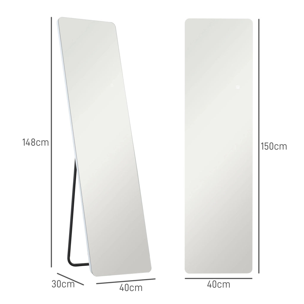 Specchio con Luce LED ¨C Zephmum ¨C Bianco 150x40 cm
