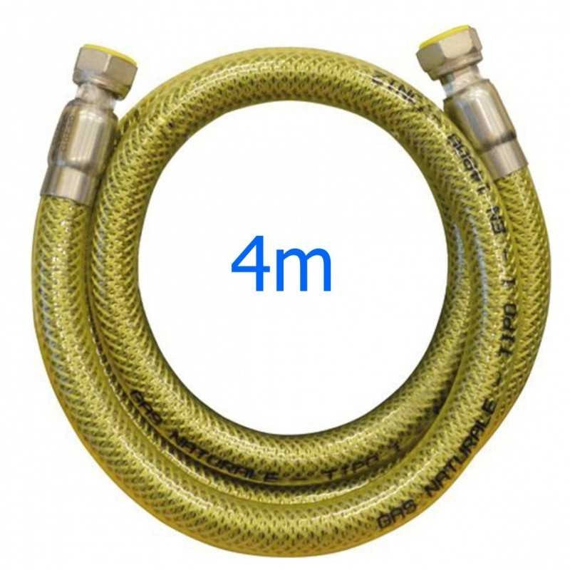TUBO FLESSIBILE GAS GIALLO A NORMA CUCINA PIANO COTTURA lungh 400mm - UNIVERSALE