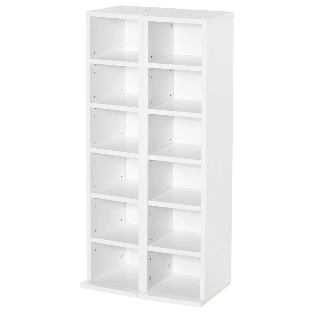 Armadio per CD e DVD ¨C Minimal ¨C 6+6 scomparti 21x22.5x88.5 cm bianco