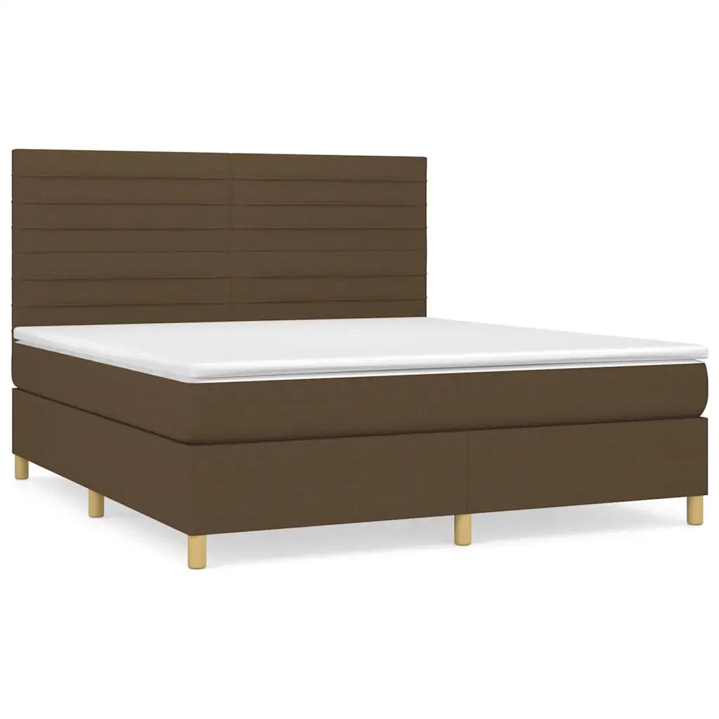 Giroletto a Molle con Materasso Marrone Scuro 180x200cm Tessuto 3142436