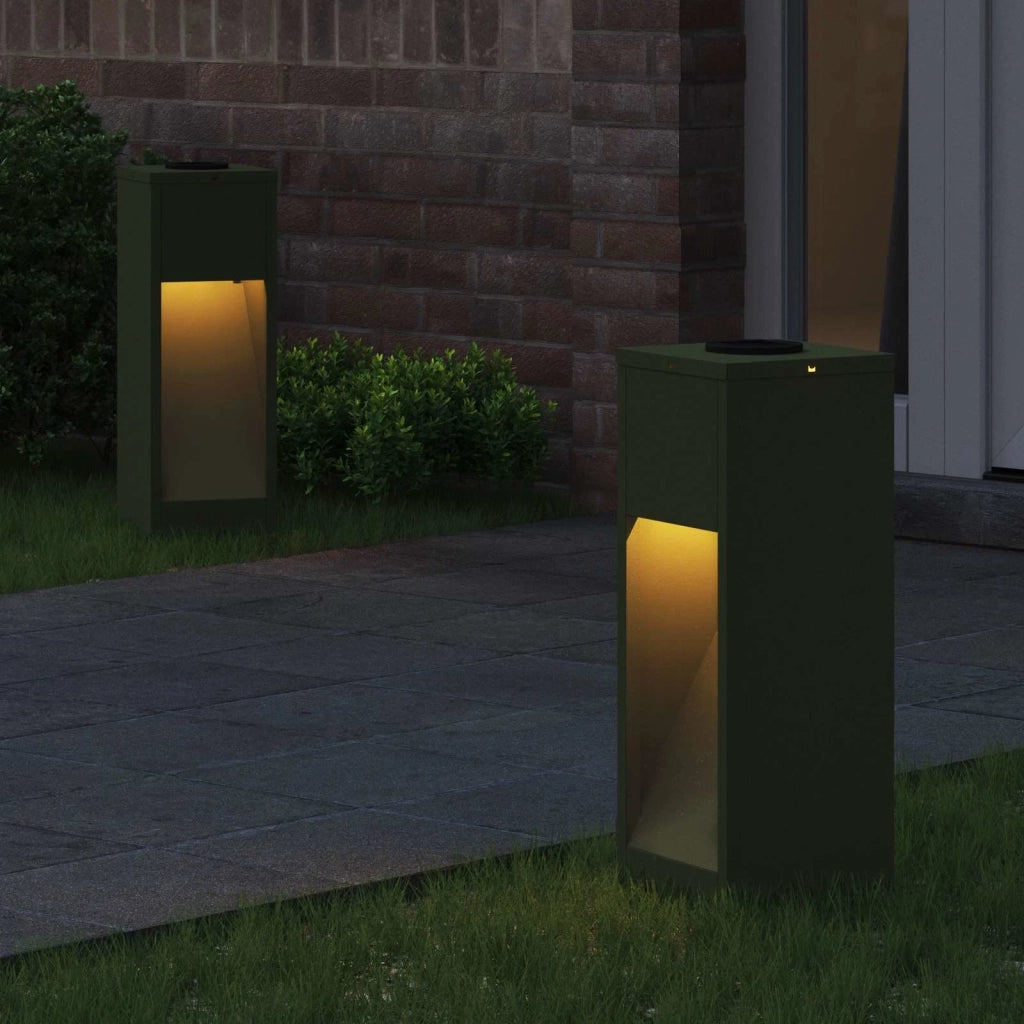 Lucina LED Solare da Percorso 2 pcs Verde oliva 879712