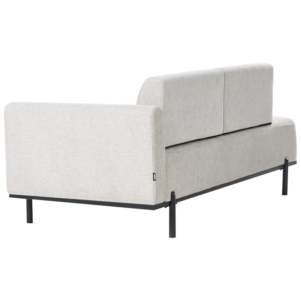 Chaise Lounge destra Grigio chiaro in finto lino Stile minimalista Gambe in metallo Chaise da salotto