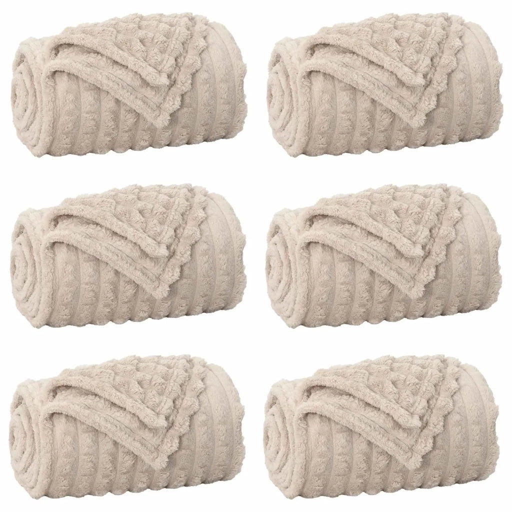 Coperte da Pile 6 pcs Beige 270 x 240 cm Panno