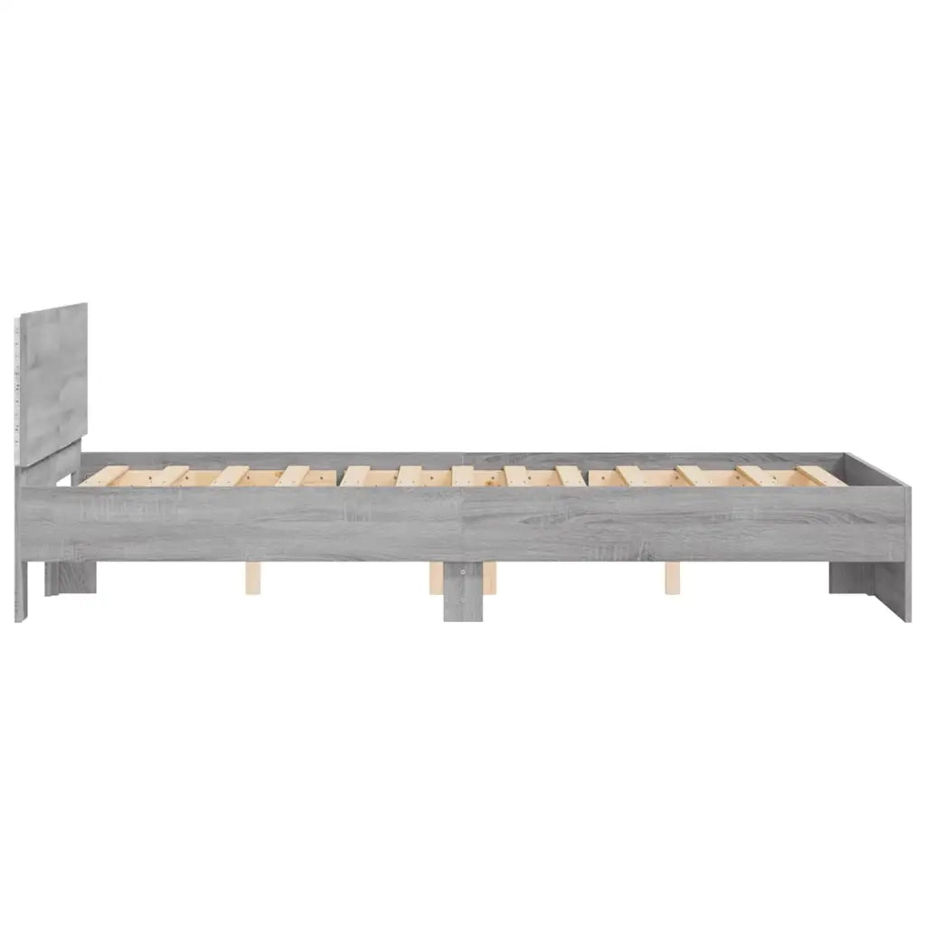 Giroletto con Testiera e LED Grigio Sonoma 140x200 cm 3207614