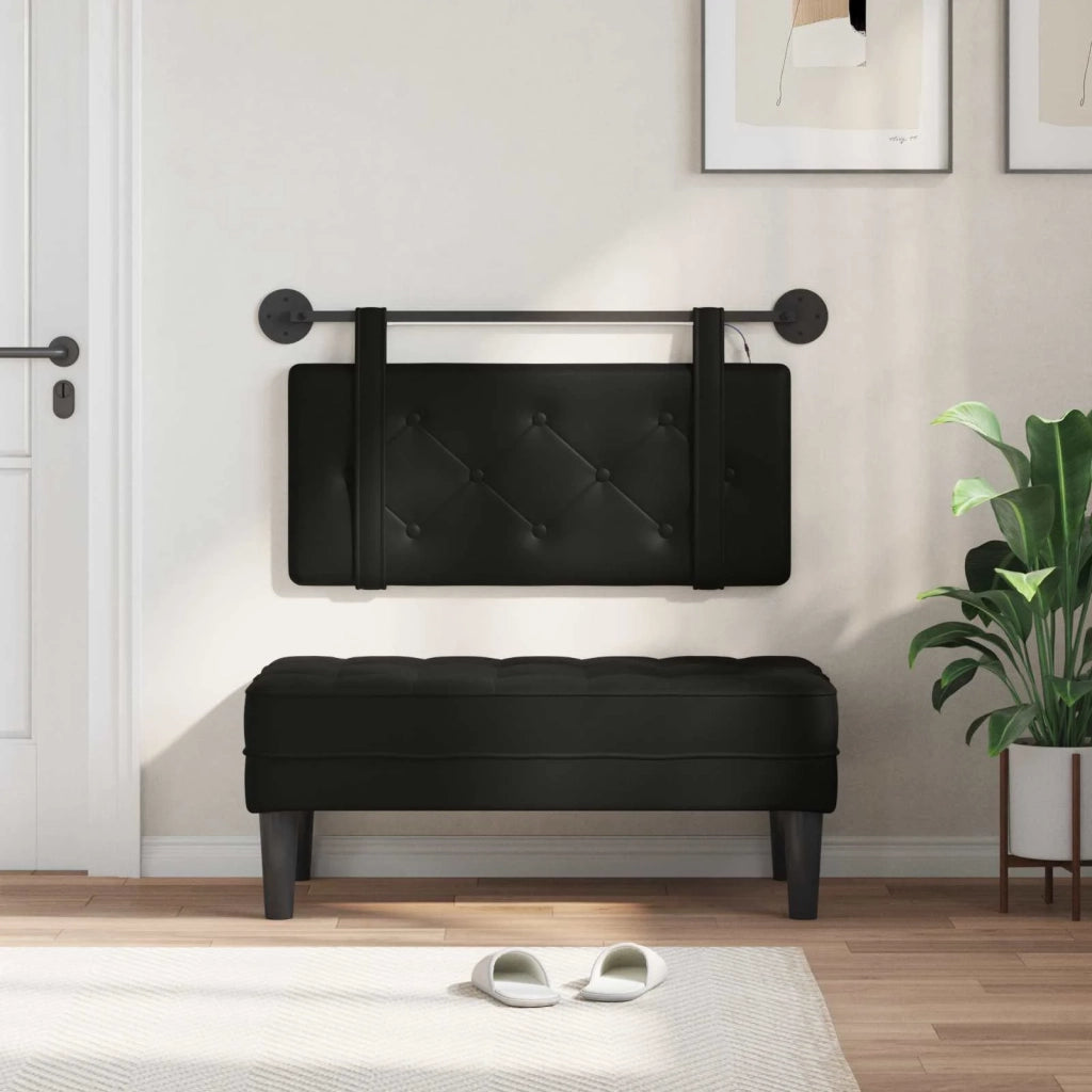 Testiera sospesa Con luce LED Nero Similpelle 3424077