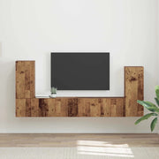 Set mobile TV 4 pcs Legno vecchio Legno multistrato
