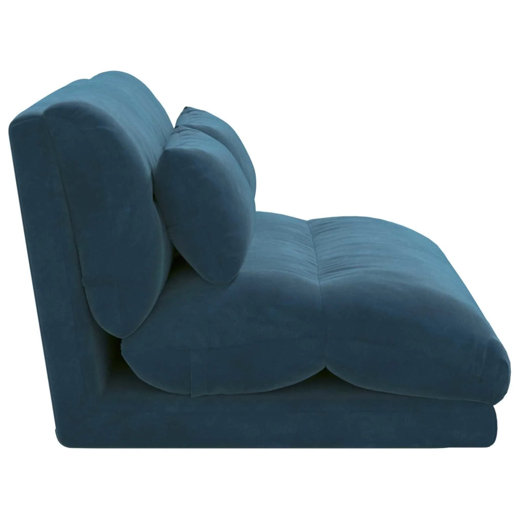 Sedia da Pavimento Blu 110 x 82 x 55 cm Velluto 42028217