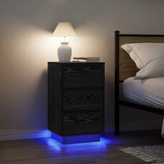 Comodino con Luci LED Nero 38x34x65 cm 861302