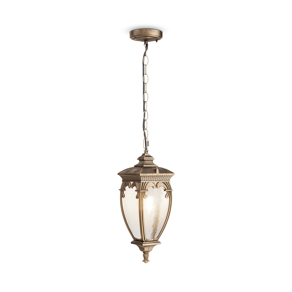 Lampada A Soffitto Classica Da Esterno Alluminio Oro 1 Luce E27 60W Ip44
