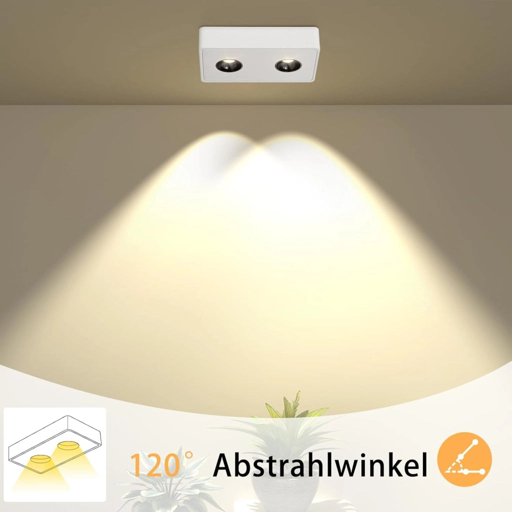 ZMH Faretto da soffitto LED da superficie 2 fiamme 11W