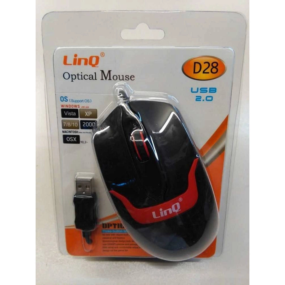 Trade Shop - Mouse Ottico Con Cavo Usb 1200dpi Plug And Play Per Pc Notebook Vari Colori D28 -