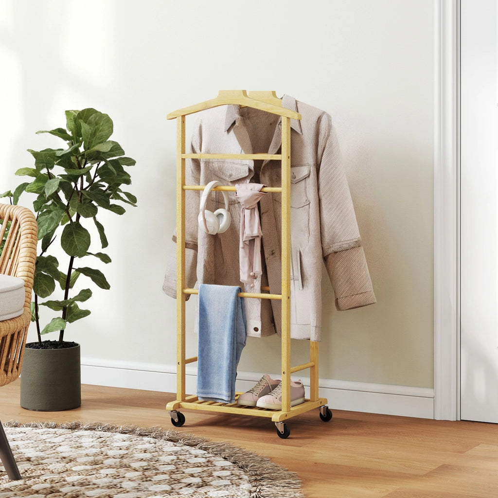 Armadio con appendiabiti e barra per pantaloni ¨C Minimal ¨C 47x33,7x105,5 cm Natural