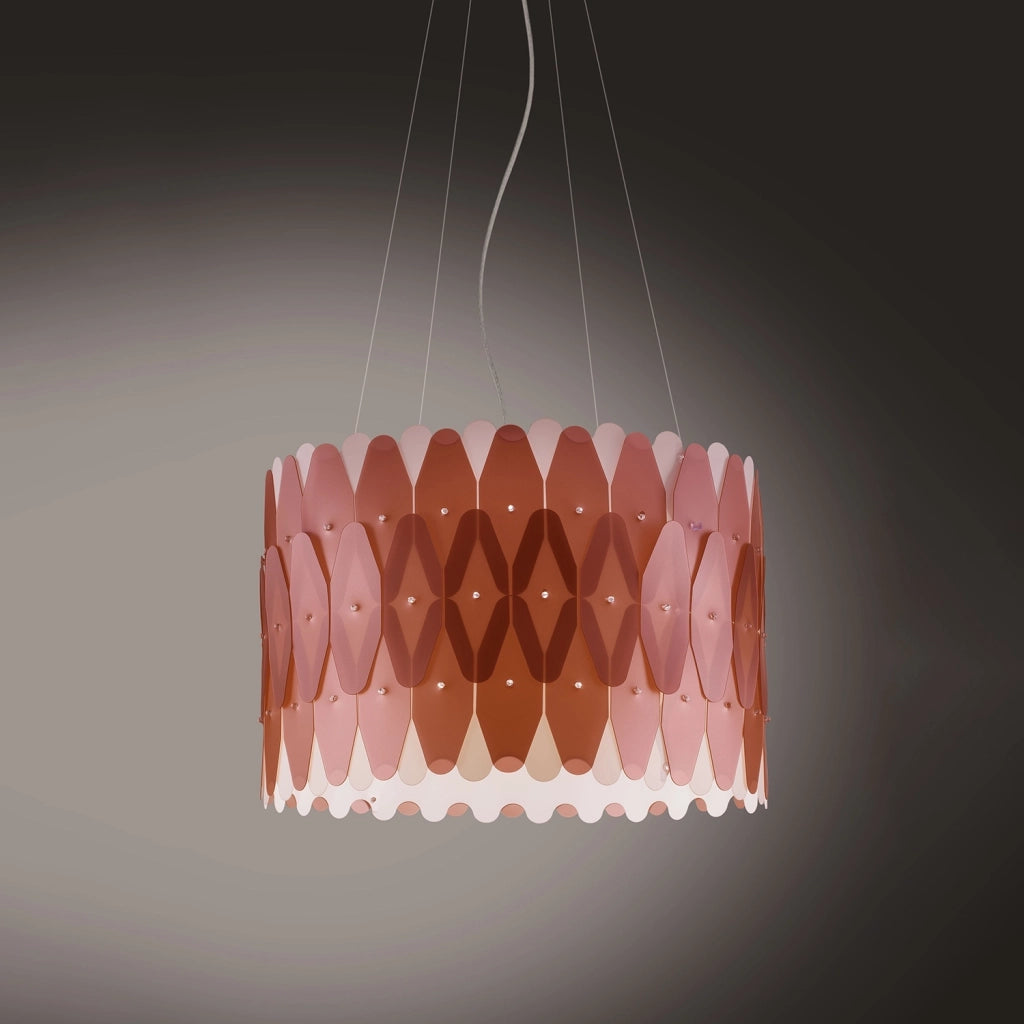 Lampadario Moderno Amanda Polilux ® Rame E Metallo Cromo 5 Luci E27