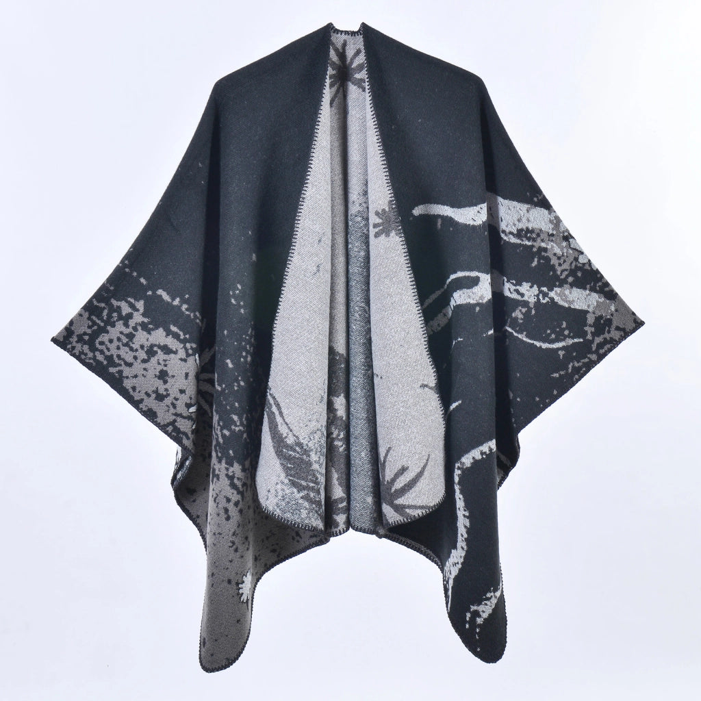 Sciarpa/mantello da donna in cashmere, elegante, spesso e caldo.