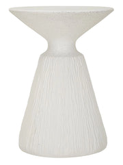 Tavolinetto Cone Moderno in MGO Cream Ø 40x53 cm - Design Scultoreo a Profilo Conico - Complemento d'Arredo Minimalista
