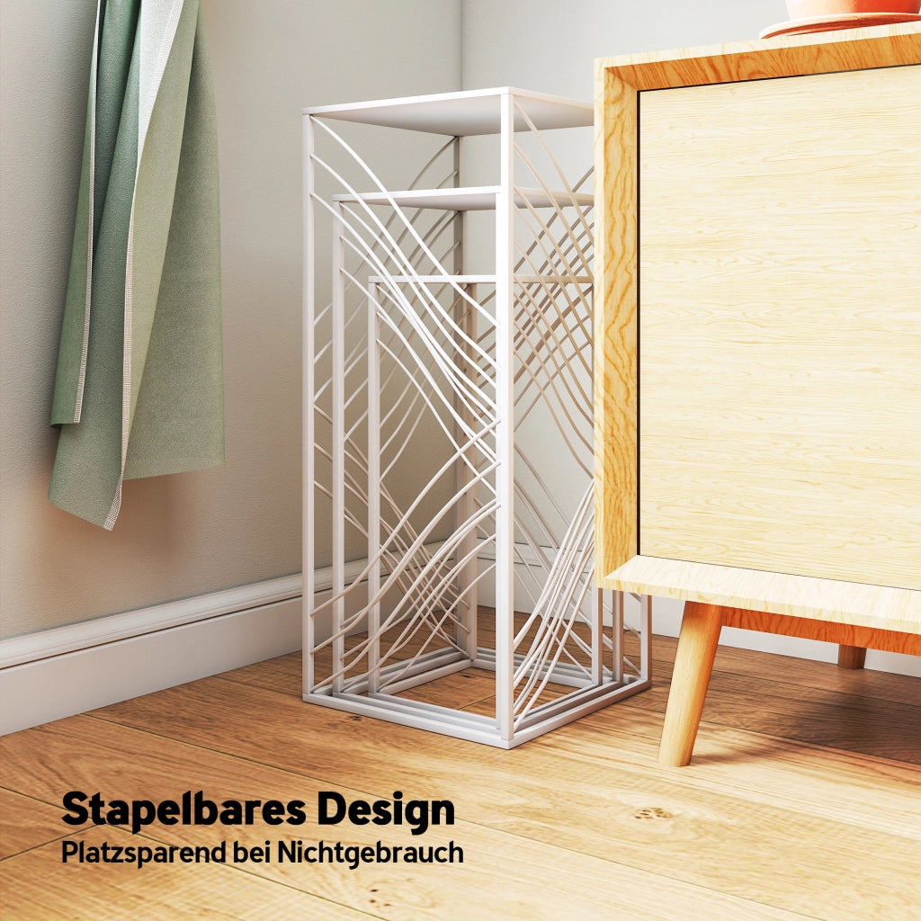 Set 3 Ripiani Piante ¨C Minimal ¨C Stapelbar in Metallo Bianco 50x60x70 cm