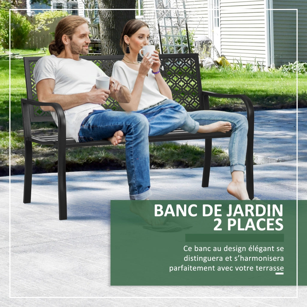 Panchina da Giardino ¨C Minimal ¨C 127x63x83 cm Nero