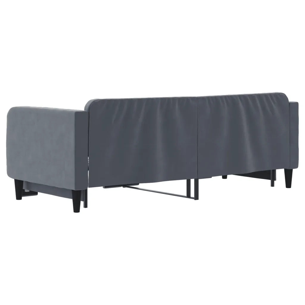 Divano letto | Sof¨¤ letto | Letto singolo Estraibile Grigio Scuro 90x200cm Velluto