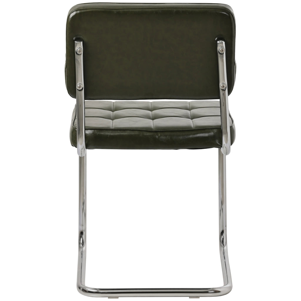 Set di 2 sedie cantilever in similpelle verde cachi MARIA