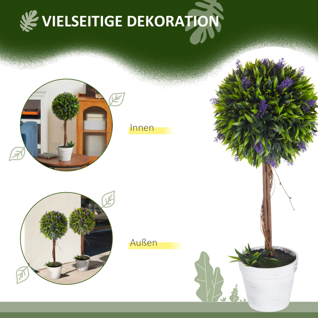 Set 2 Piante Artificiali Lavanda ¨C Zephmum ¨C Bianco Verde Viola