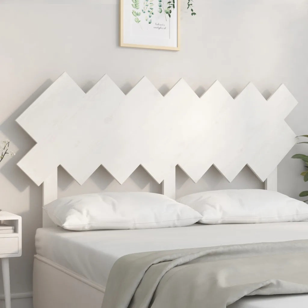 Testiera per Letto Bianca 141x3x80,5 cm Legno Massello di Pino 819221