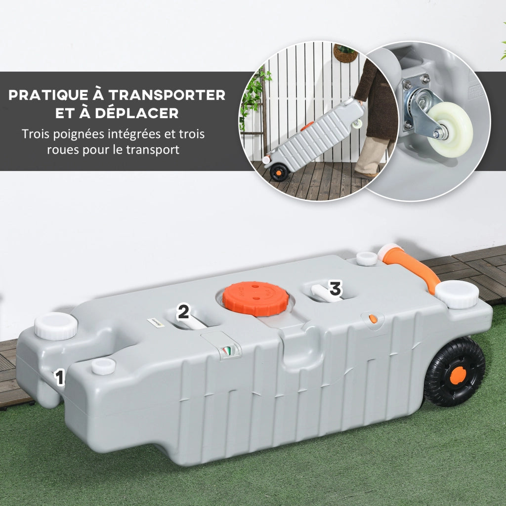 Serbatoio Acqua Portatile ¨C Minimal ¨C 75 litri, 3 ruote e maniglia