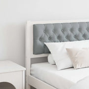 Testiera-Testiera con Cuscini Bianco e grigio chiaro 200 cm Legno di pino massello