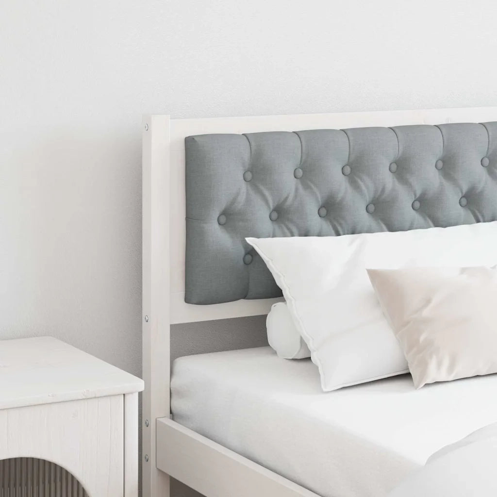 Testiera-Testiera con Cuscini Bianco e grigio chiaro 200 cm Legno di pino massello