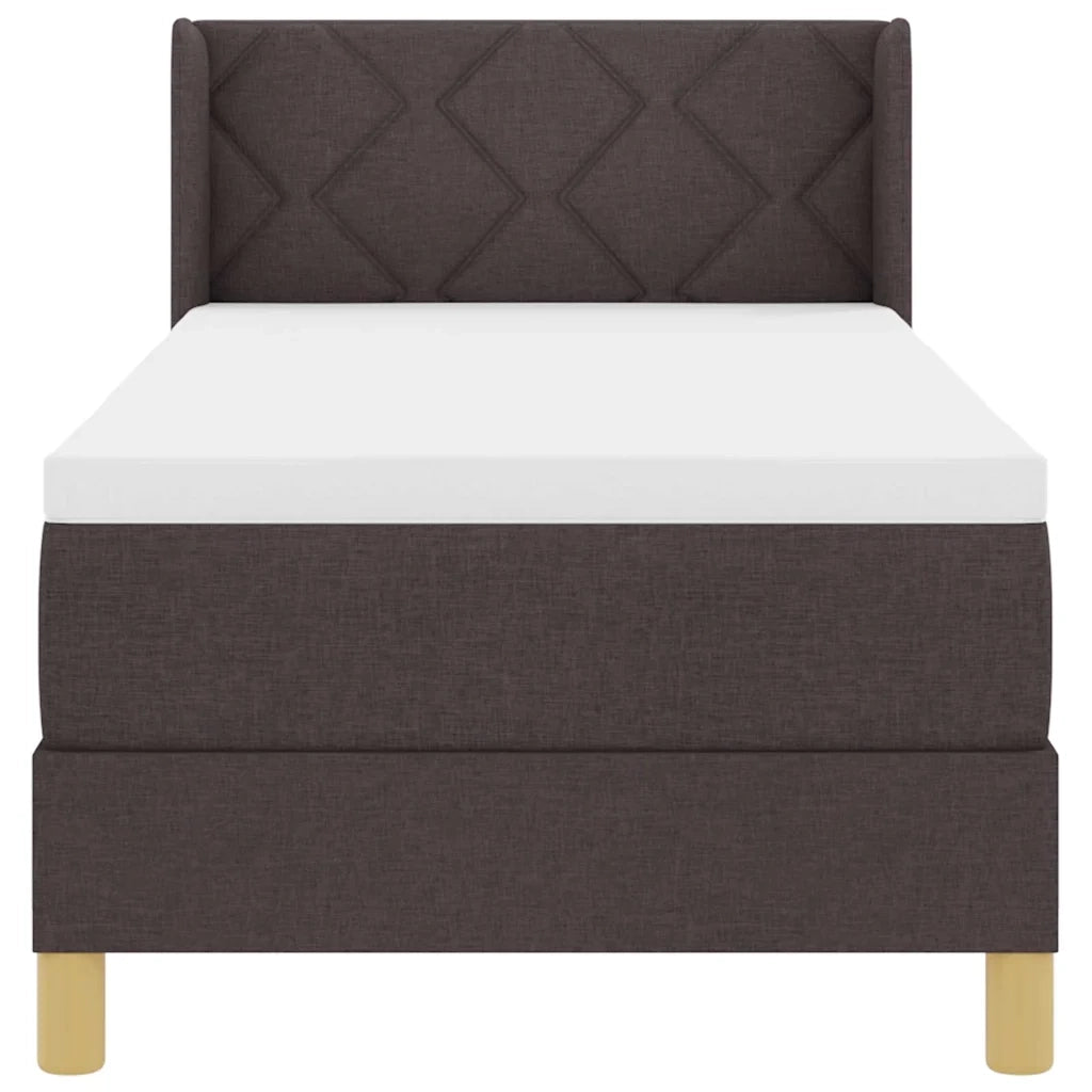 Letto a molle con materasso Marrone Scuro 200 x 80 cm Tessuto 3341324