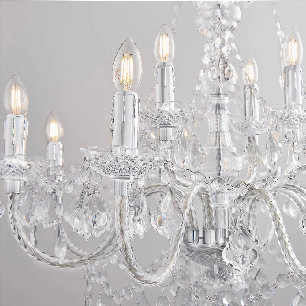 Lampadario glamour acrilico trasparente 12xE14 Endon