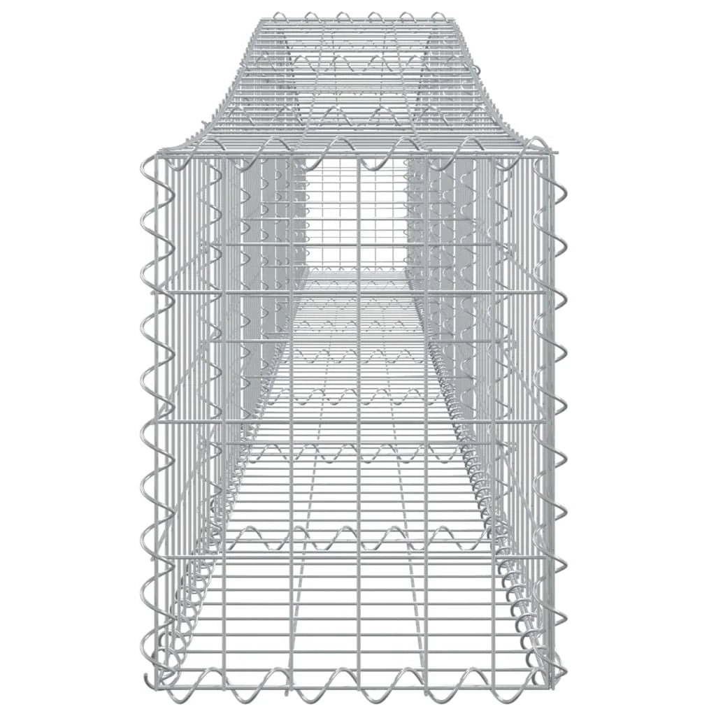 Set di 2 gabbioni ad arco per recinzione gabbia o muro di contenimento 400 x 30 x 40/60 cm ferro zincato argento 02_0041393