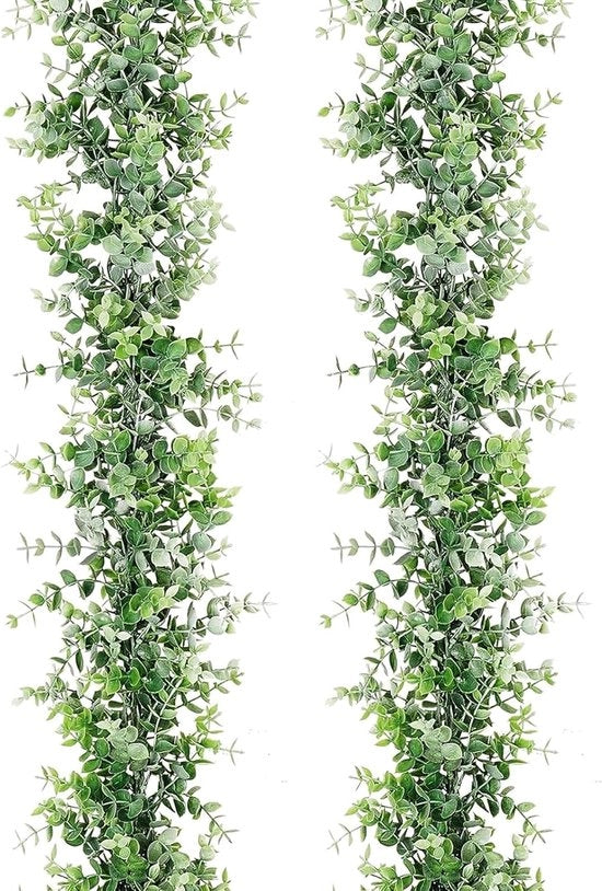 Sosteggi di Finto Fusto di Eucalipto - Realistici e Sostenibili - Set a 2 pezzi - Verde - Materiale Artificiale - 178 cm