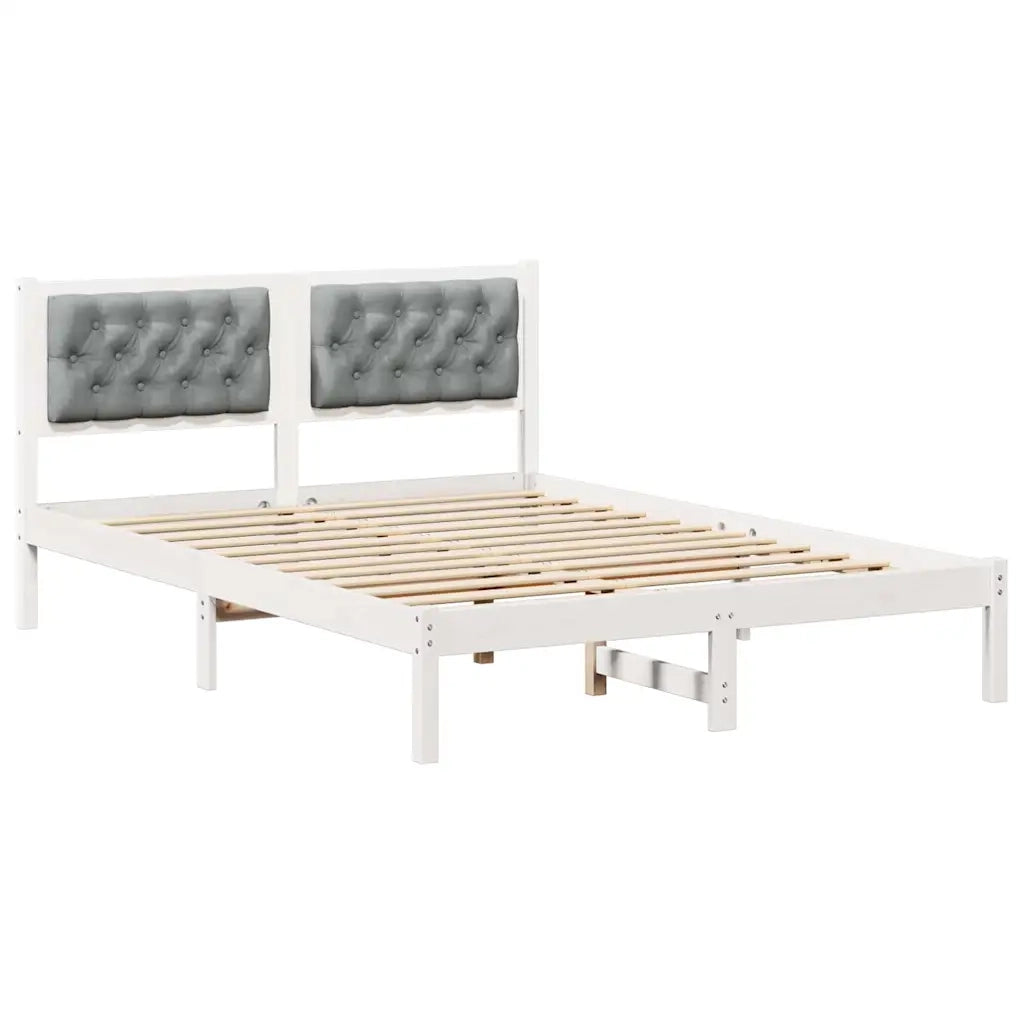 Struttura del letto-Giroletto Grigio chiaro 150 x 200 cm Pino massello 130738