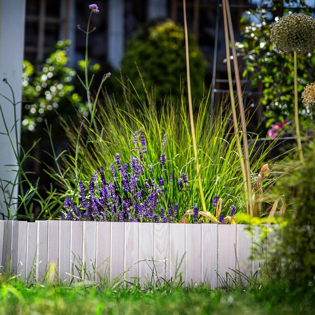 Recinzione da giardino in legno KADAX Palisade, infissa nel terreno, colore bianco, 20x116 cm.