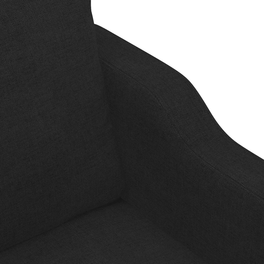 Set Divani 3 pz con Cuscini Nero in Tessuto