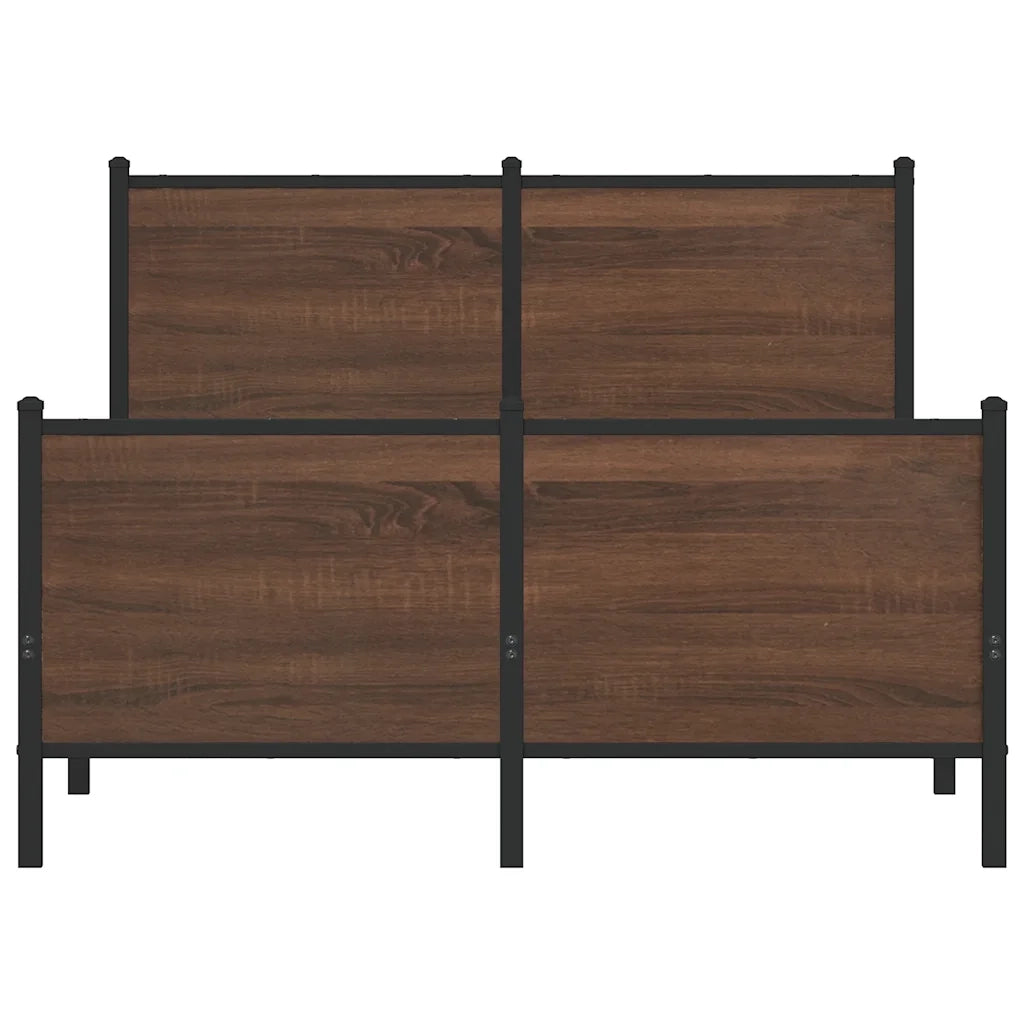 Letto matrimoniale | Letto per adulti | Giroletto senza Materasso in Metallo Rovere Marrone 120x200 cm