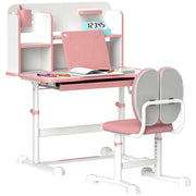 Scrivania Regolabile per Bambini con Sedia, Cassetto e Scaffale ¨C Minimal ¨C Rosa