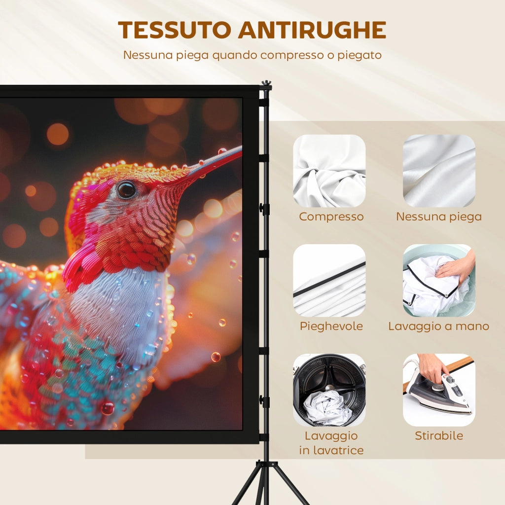 Telo per Proiettore 100' 16:9 ¨C Xylo ¨C HD 4K/8K, 160¡ã, con Treppiede, Bianco