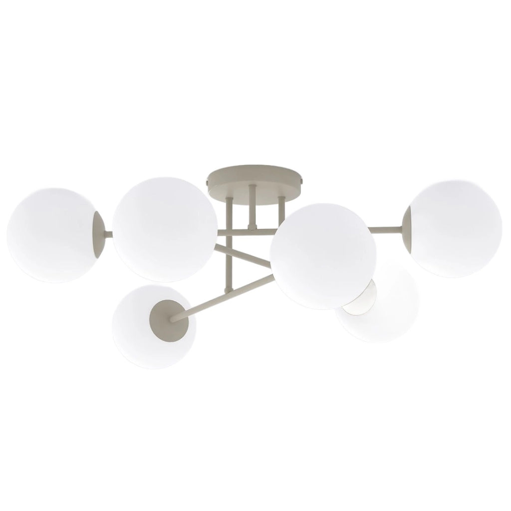 Lampada soffitto ROMA 6xE14 beige bianca Emibig